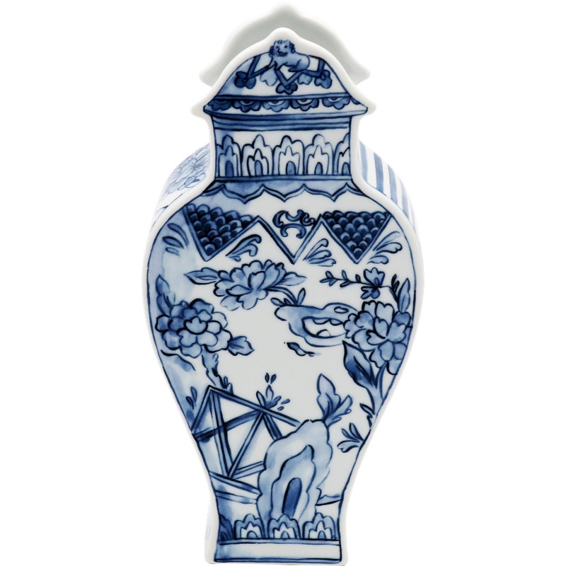 Blue and White Hand-Painted Porcelain Table Vase