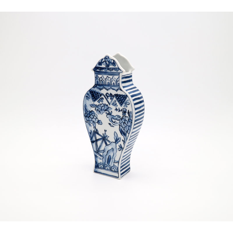 Blue and White Hand-Painted Porcelain Table Vase