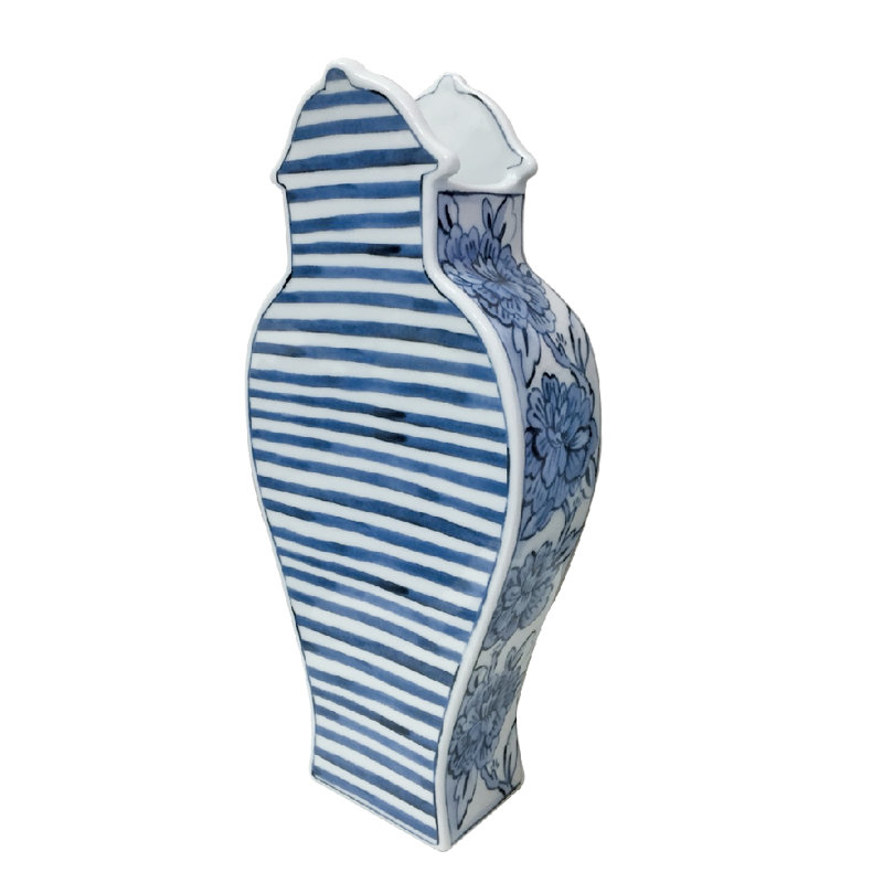 Blue and White Hand-Painted Porcelain Table Vase