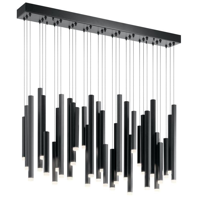 Soho Black Square 33-Light LED Acrylic Pendant