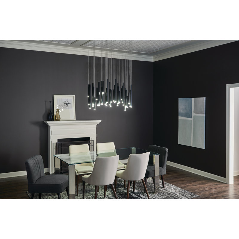 Soho Black Square 33-Light LED Acrylic Pendant