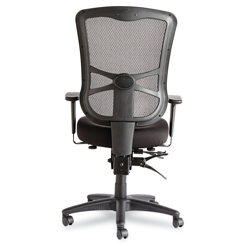 High-Back Black Mesh Office Chair with Adjustable Arms and Tilt Mechanism