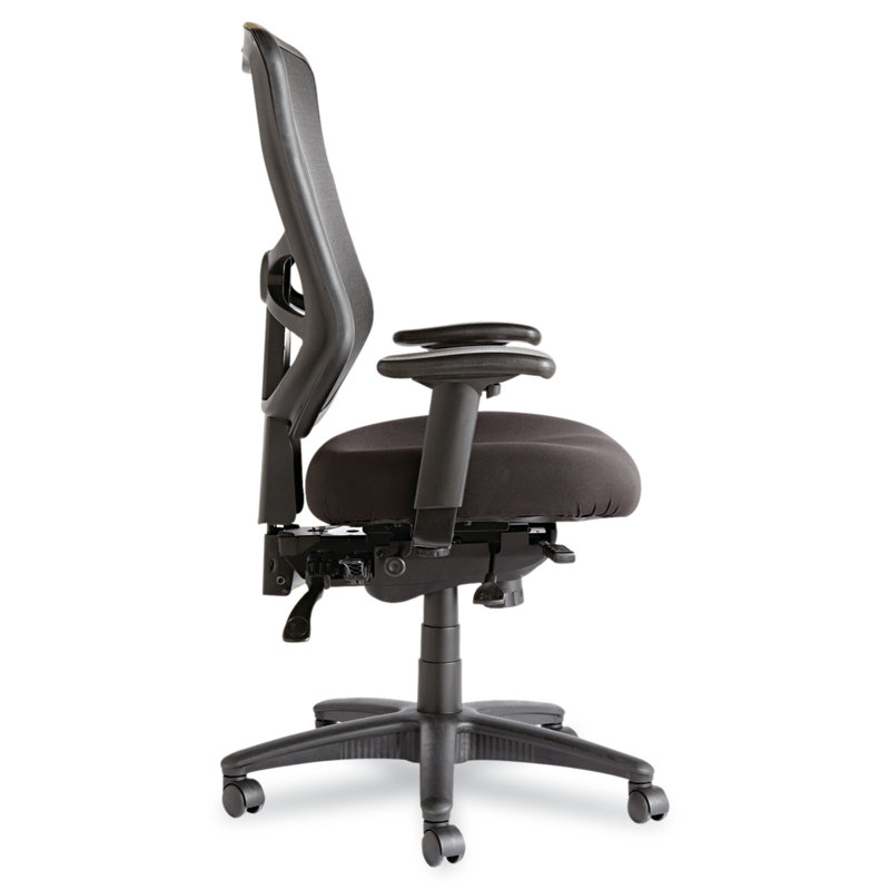 High-Back Black Mesh Office Chair with Adjustable Arms and Tilt Mechanism