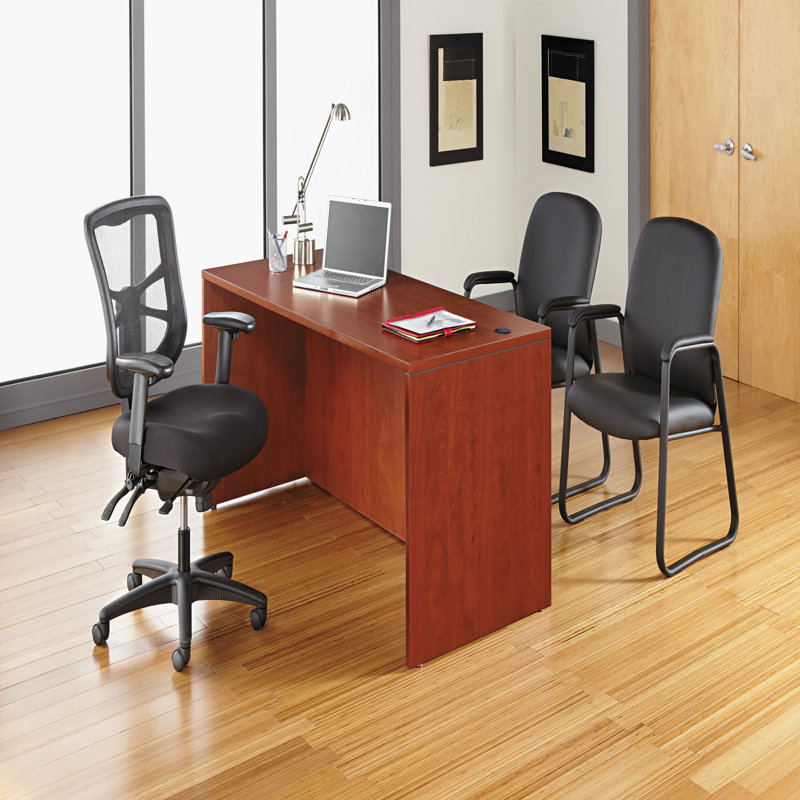 High-Back Black Mesh Office Chair with Adjustable Arms and Tilt Mechanism