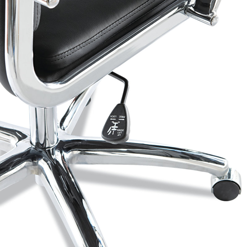 Napoli High Back Swivel Black Leather Office Chair with Chrome Base
