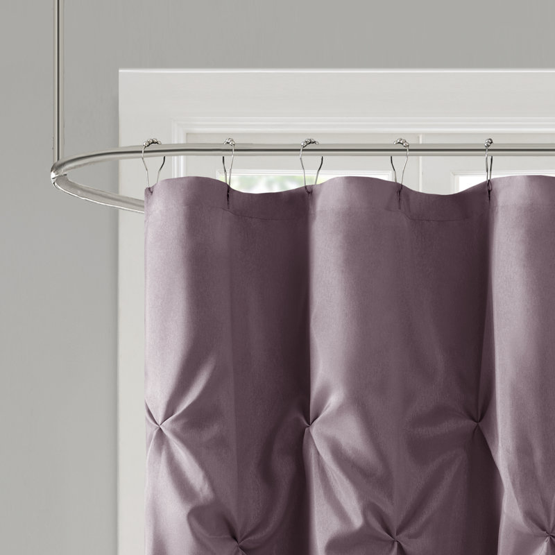 Plum Tufted Semi-Sheer Polyester Shower Curtain