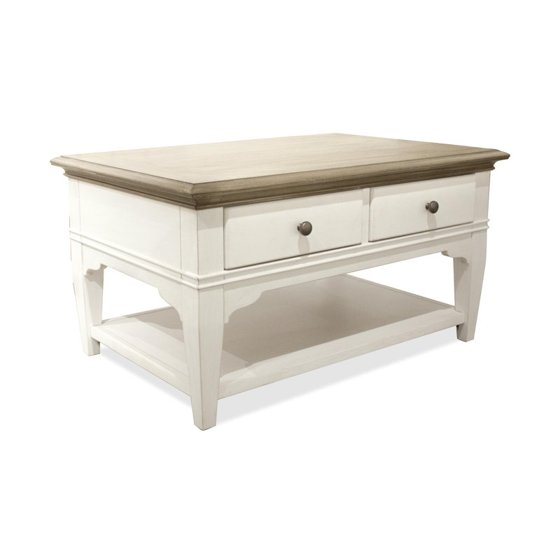 Myra Multi-Color Hardwood Solid Small Coffee Table with Storage