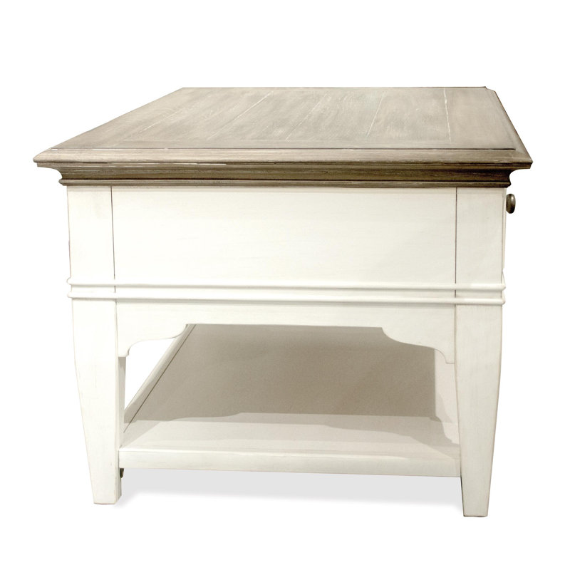 Myra Multi-Color Hardwood Solid Small Coffee Table with Storage