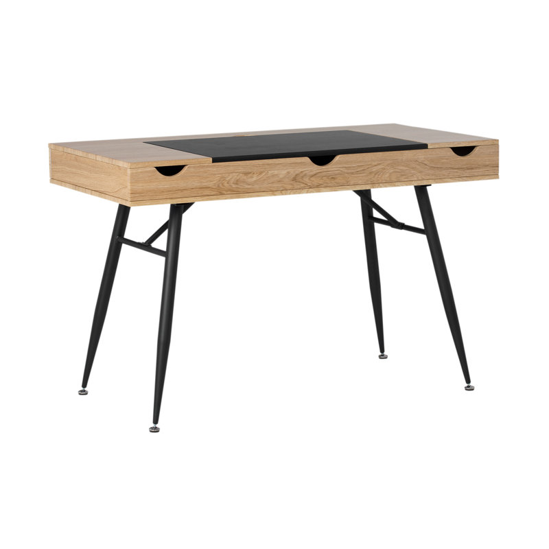 Graphite Ashwood 47.2" Modern Writing Desk with Drawer