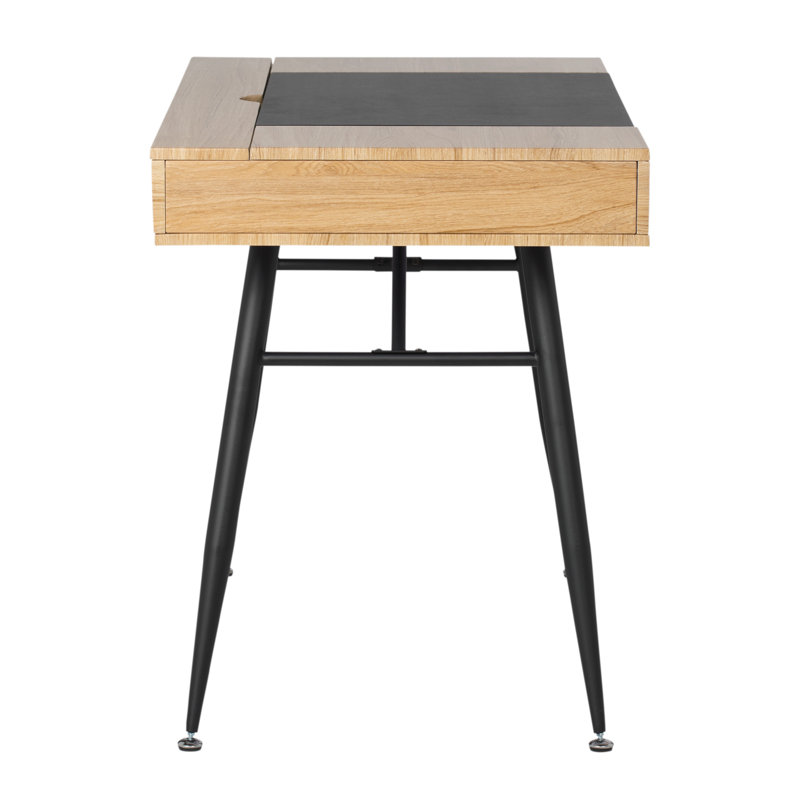 Graphite Ashwood 47.2" Modern Writing Desk with Drawer