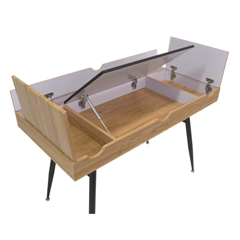 Graphite Ashwood 47.2" Modern Writing Desk with Drawer