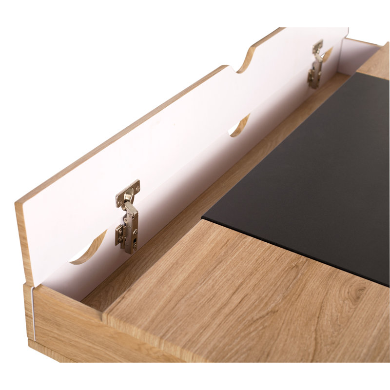 Graphite Ashwood 47.2" Modern Writing Desk with Drawer