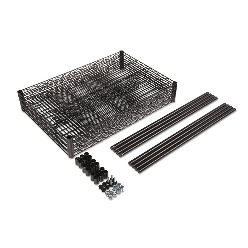 Black 36" x 24" x 72" Wire Shelving Unit