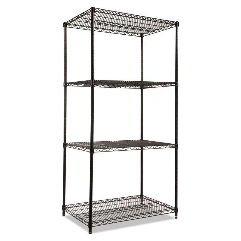 Black 36" x 24" x 72" Wire Shelving Unit