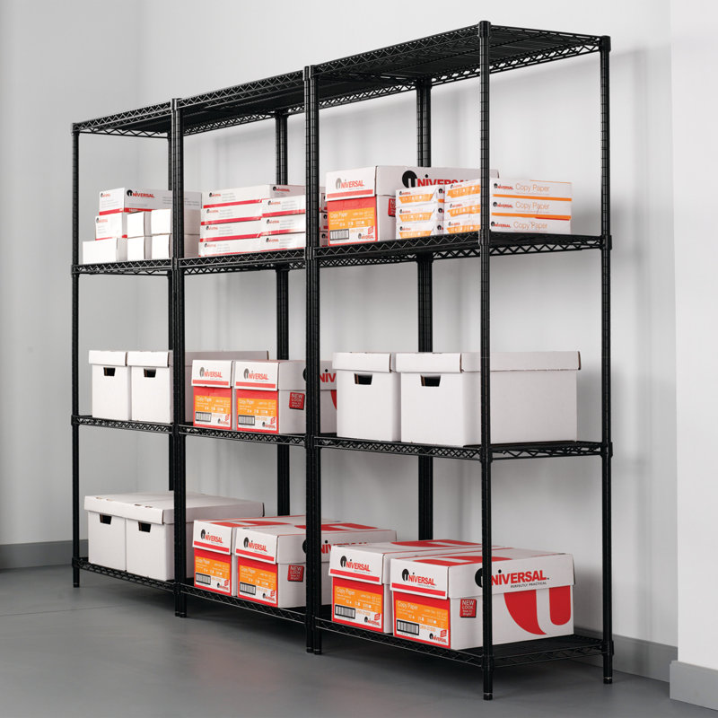 Black 36" x 24" x 72" Wire Shelving Unit