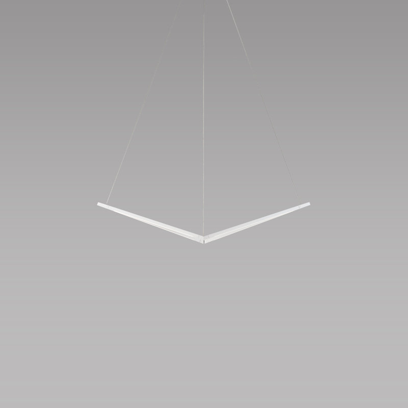 Matte White Z-Bar Bird Pendant with Rotatable LED Light Bars