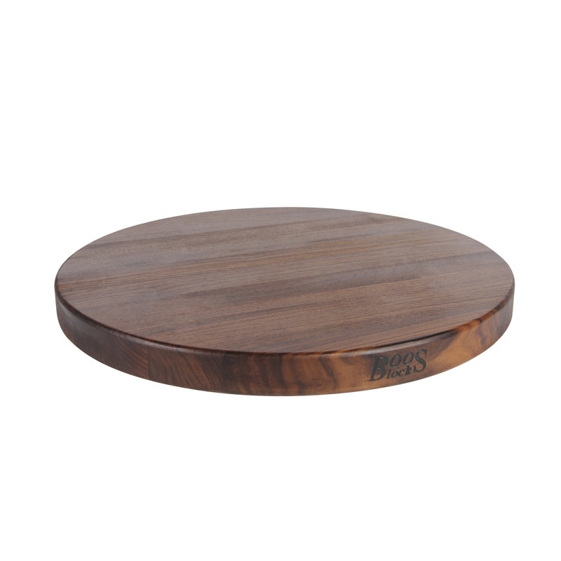 18-Inch Round Walnut Wood Cutting Board with Edge Grain