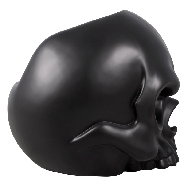 Black Gothic Skull Sculptural Fiberglass Chair