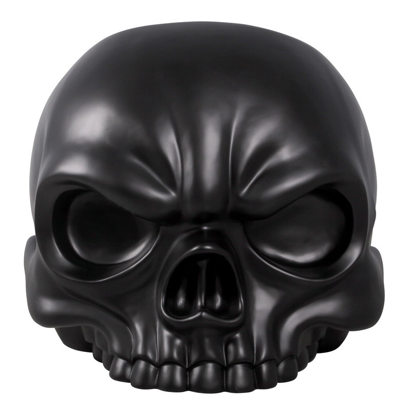 Black Gothic Skull Sculptural Fiberglass Chair