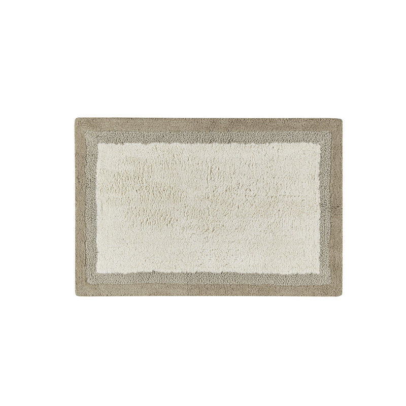 Black and Gray Cotton Tufted Bath Rug 27" x 45"