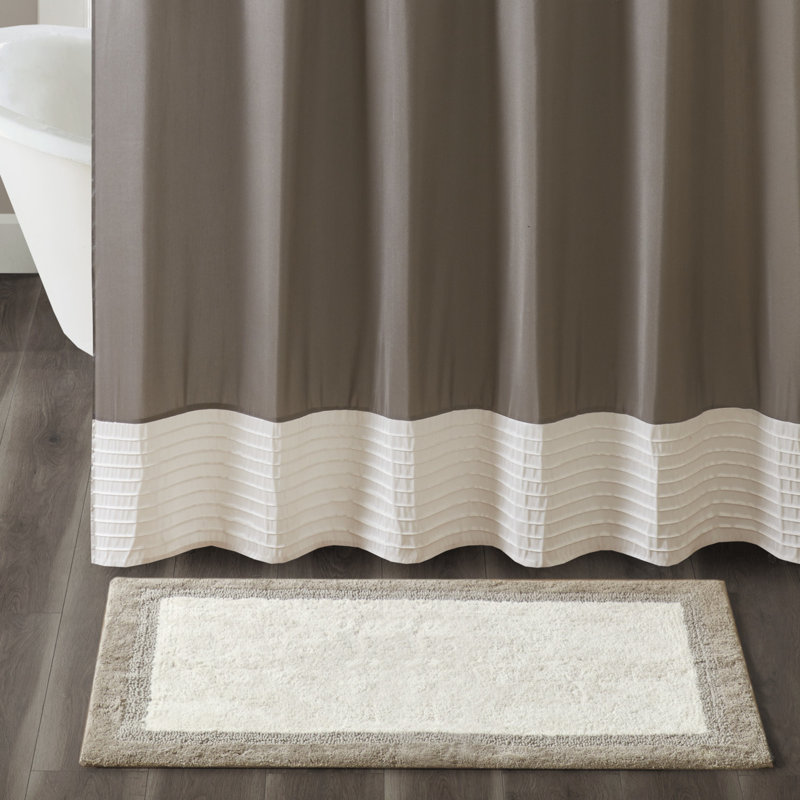 Black and Gray Cotton Tufted Bath Rug 27" x 45"