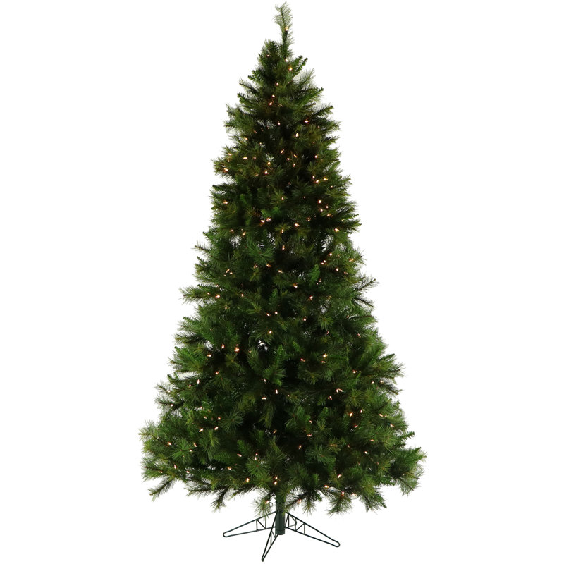 6.5' Green Pine Artificial Christmas Tree with Multi-Color LED Lights