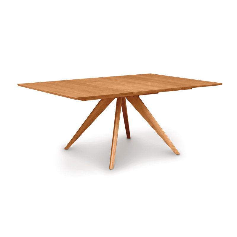 Catalina Mid-Century Modern Natural Wood Extendable Dining Table