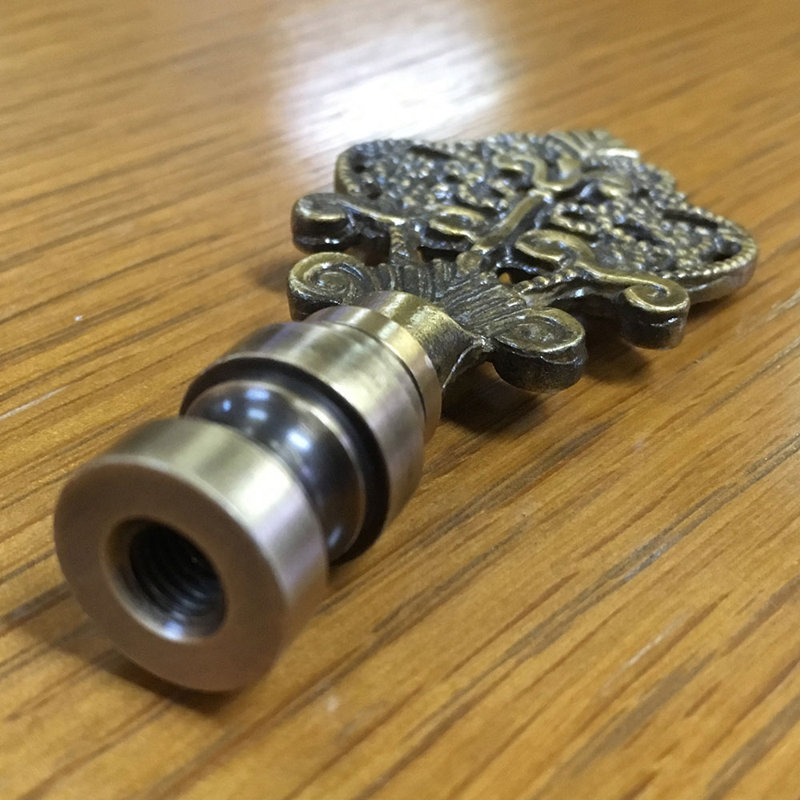 Antique Brass Vintage Key Design Lamp Finial Set