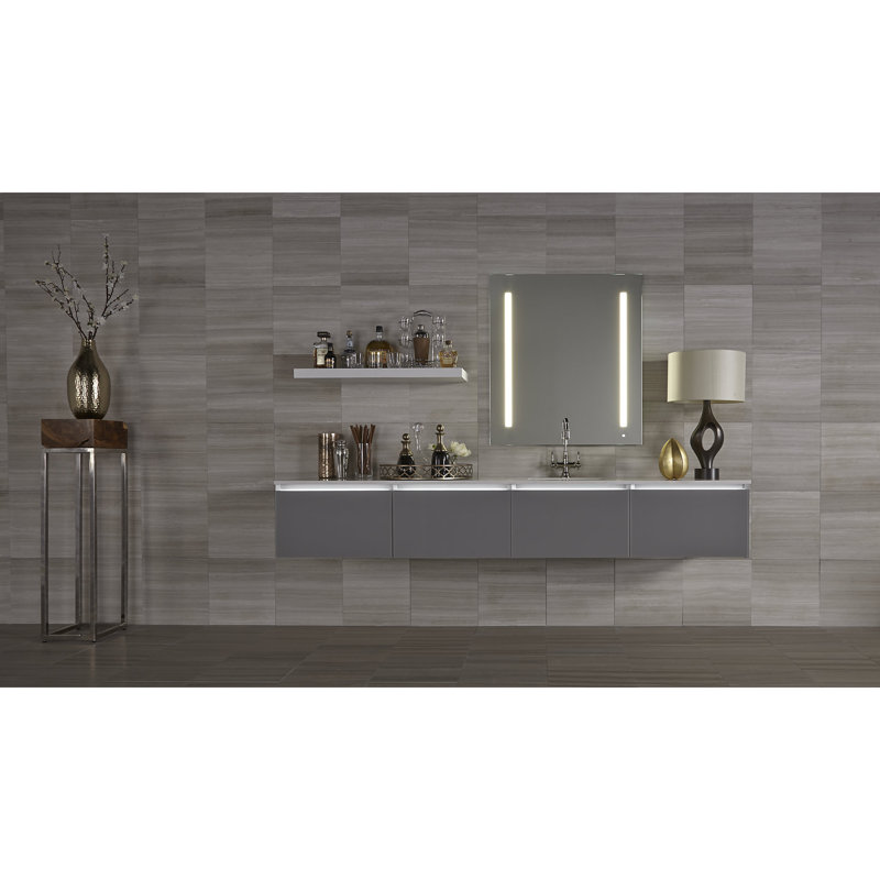 Modern Frameless Lighted Bathroom Vanity Mirror with USB Ports