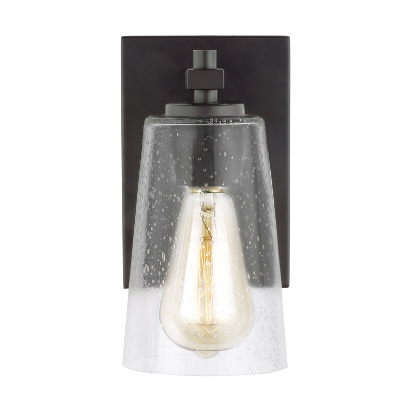 Mercer Seeded Glass 1-Light Sconce in Oil Rubbed Bronze