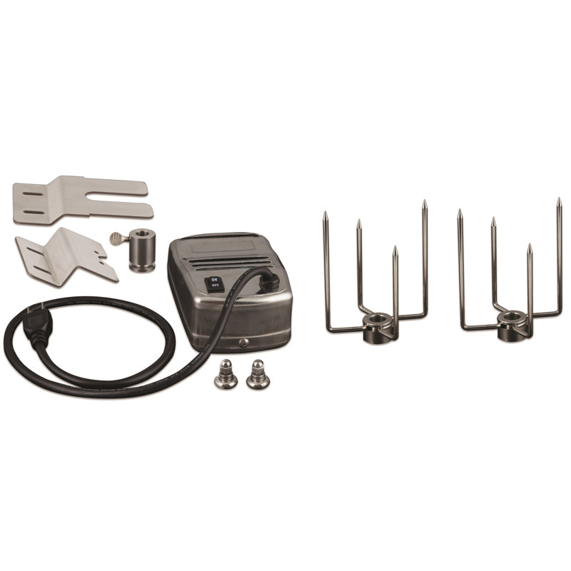 Stainless Steel Rotisserie Kit with Case and Motor