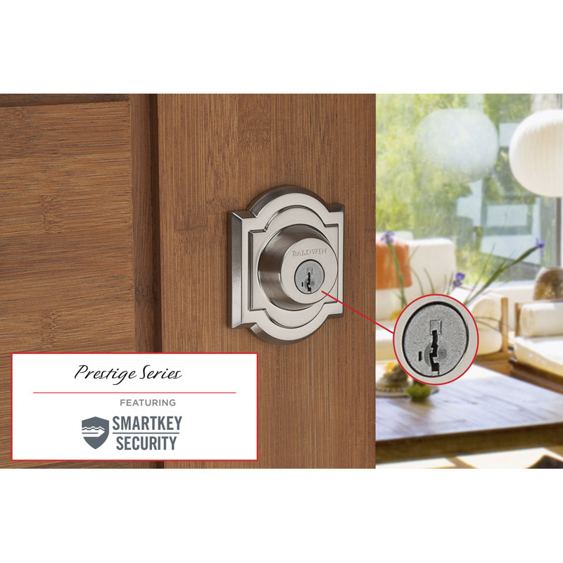Satin Nickel Single Cylinder Arched Deadbolt with SmartKey