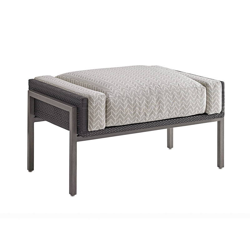 Contemporary Del Mar 34" Gray Outdoor Ottoman