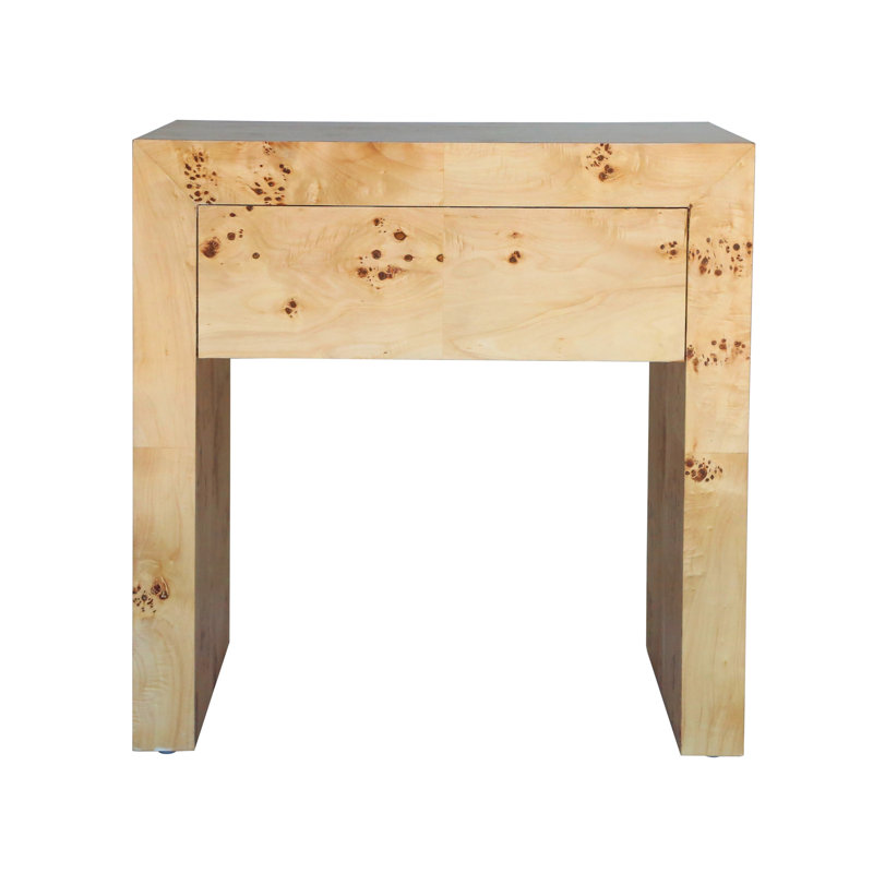 Chloé Light Brown Wooden End Table with Storage Drawer