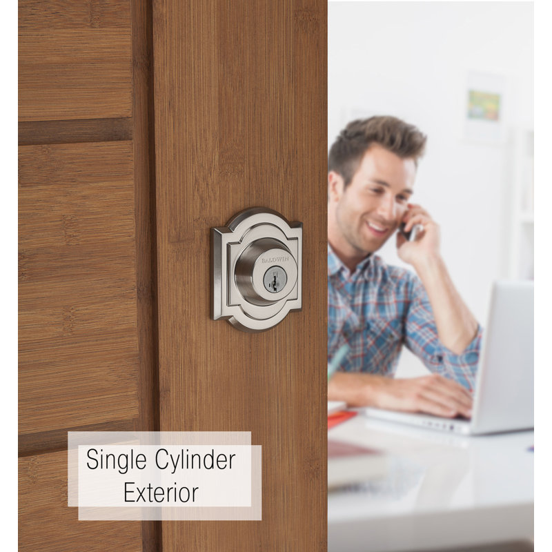 Satin Nickel Single Cylinder Arched Deadbolt with SmartKey