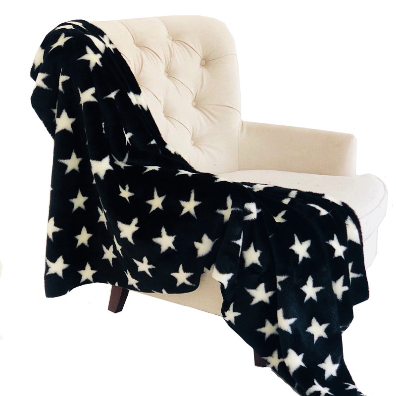 Plutus Stars King-Sized Reversible Faux Fur Throw Blanket