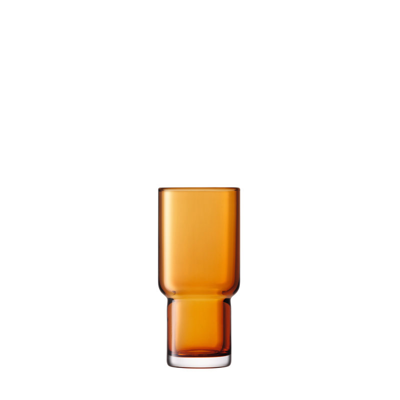 Amber Mouth-Blown Glass Highball Set of Two