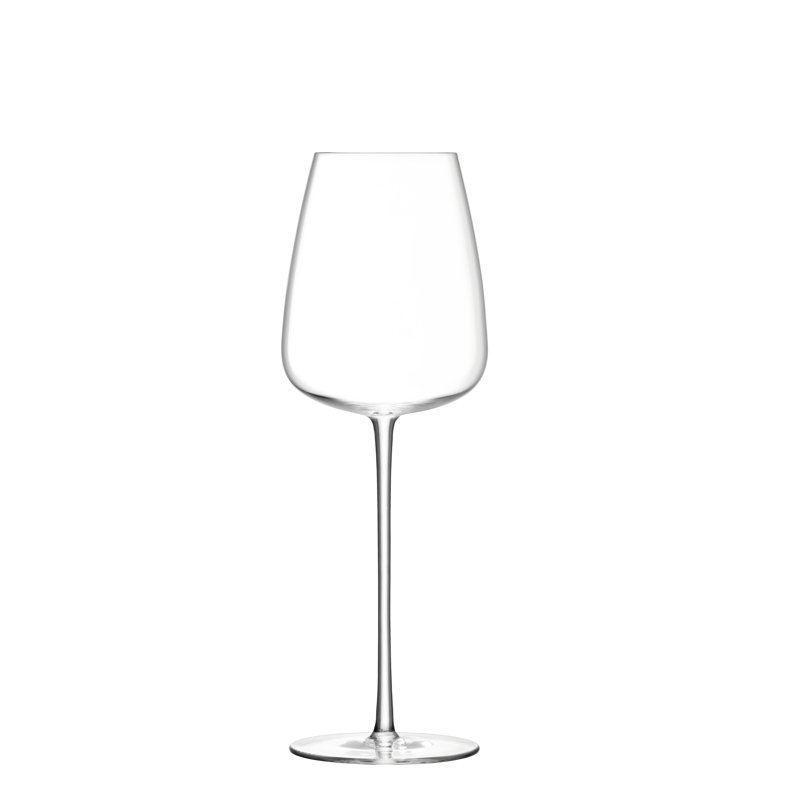 Elegant Clear Handcrafted Glass White Wine Stemware Set