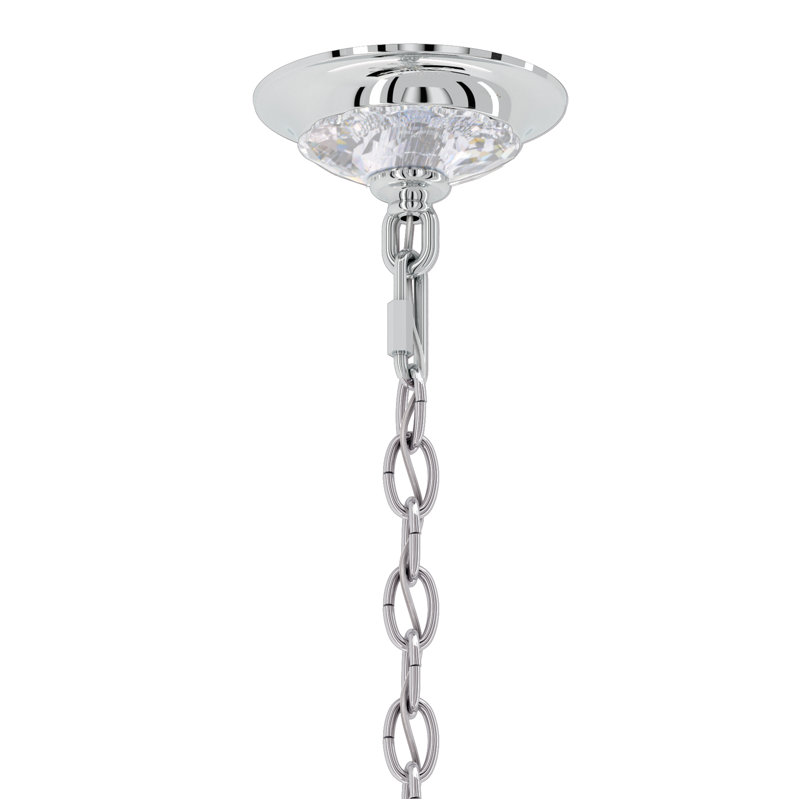 Antique Silver 17-Light Chandelier with Clear Heritage Crystal