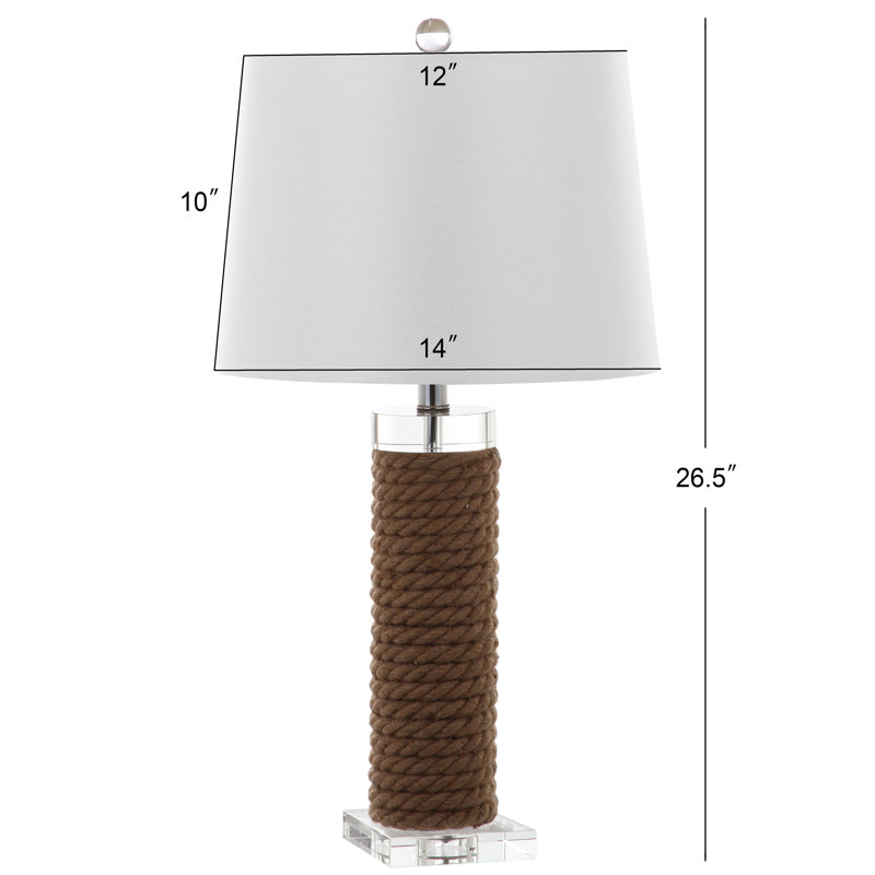 Boyd 26.5-Inch Brown Rope Table Lamp Set with White Shades