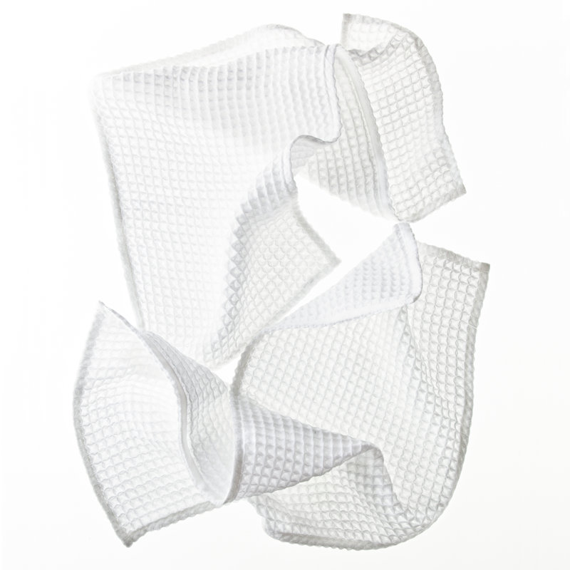 Luxurious White Cotton Waffle Texture Washcloth