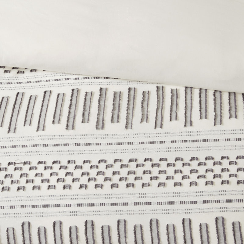 Ivory Cotton Jacquard Full Bedspread Set with Textured Accents