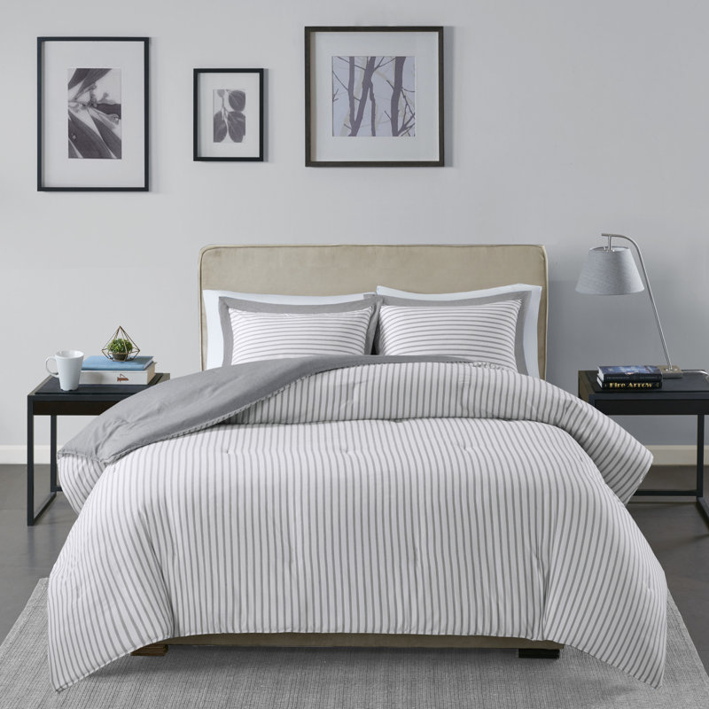 Gray King Reversible Down Alternative Comforter Set