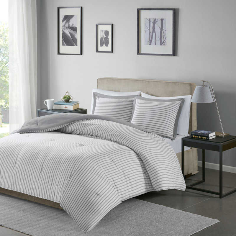 Gray King Reversible Down Alternative Comforter Set