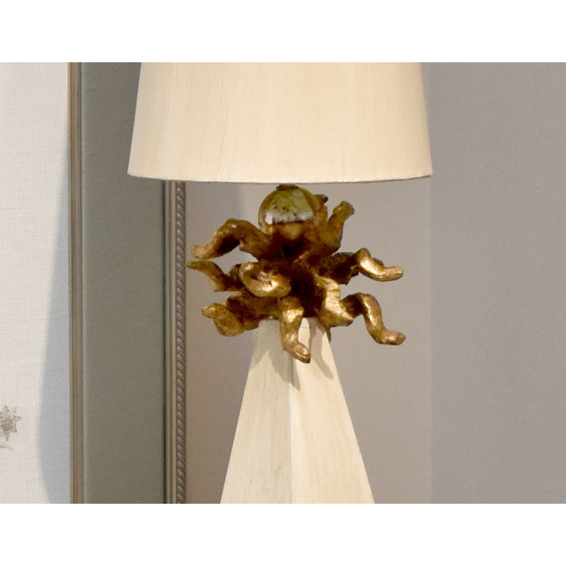 Leda 32" Weathered Brown and Gold Leaf Table Lamp