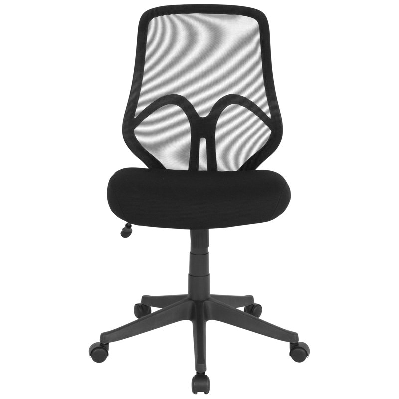 Ergonomic High-Back Armless Black Mesh Swivel Office Chair