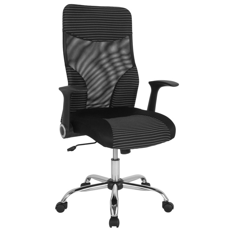 Milford High Back Black and White Mesh Executive Office Chair