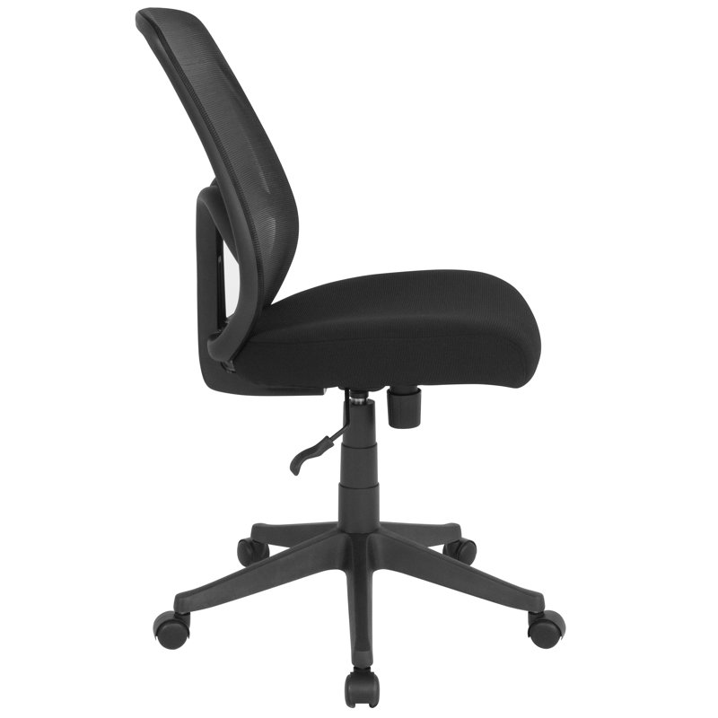 Ergonomic High-Back Armless Black Mesh Swivel Office Chair