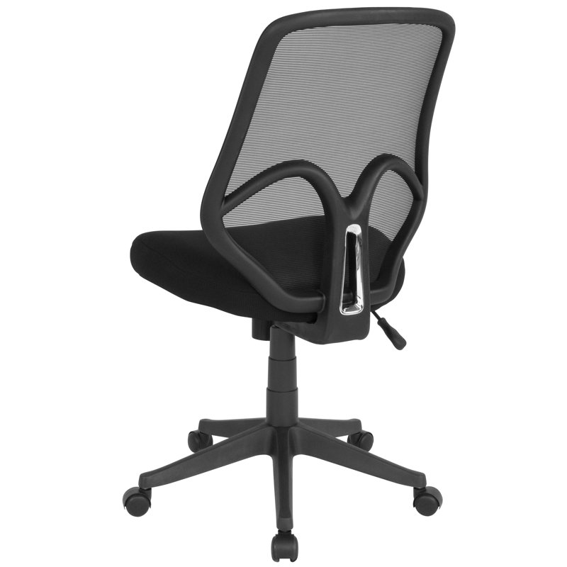 Ergonomic High-Back Armless Black Mesh Swivel Office Chair