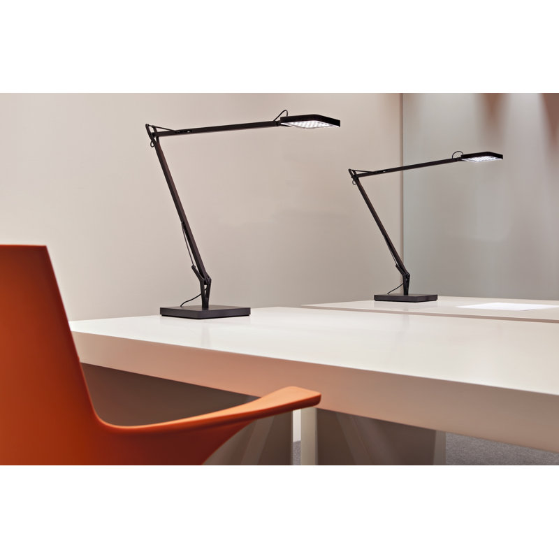Black Adjustable LED Floor Lamp with Touch Dimmer